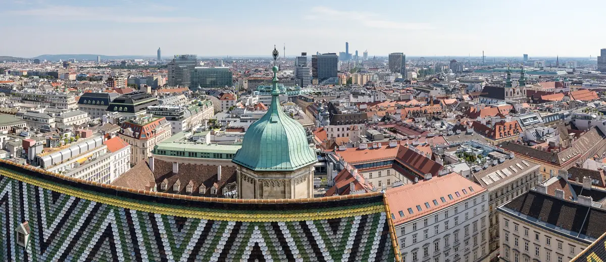 The tiled roof of St. Stephen's Cathedral above Vienna